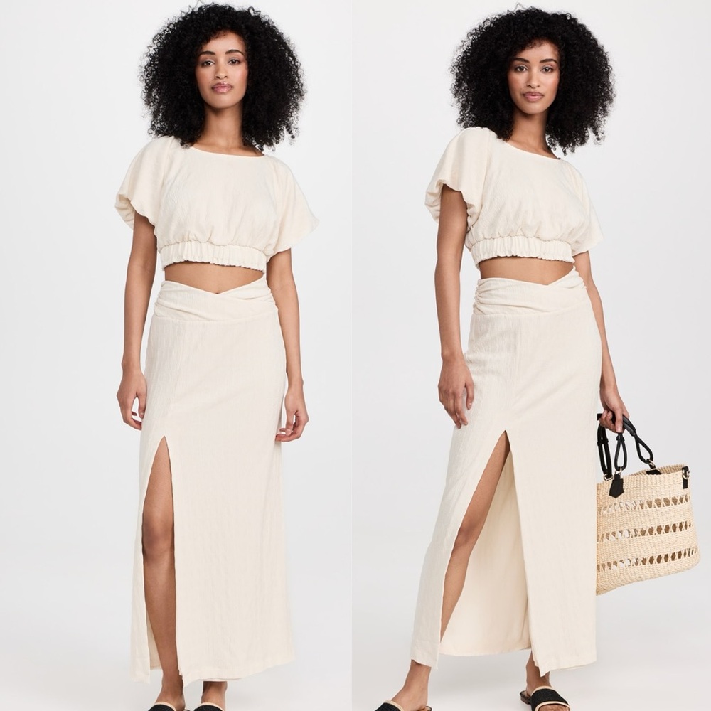 Free People Tovah Top & Maxi Skirt Set in Tofu - Picture 4 of 14